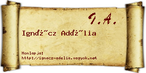 Ignácz Adélia névjegykártya